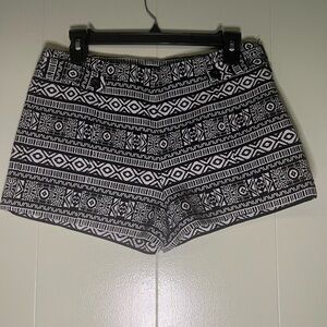 Forever 21 Boho Black and White Pattern Shorts